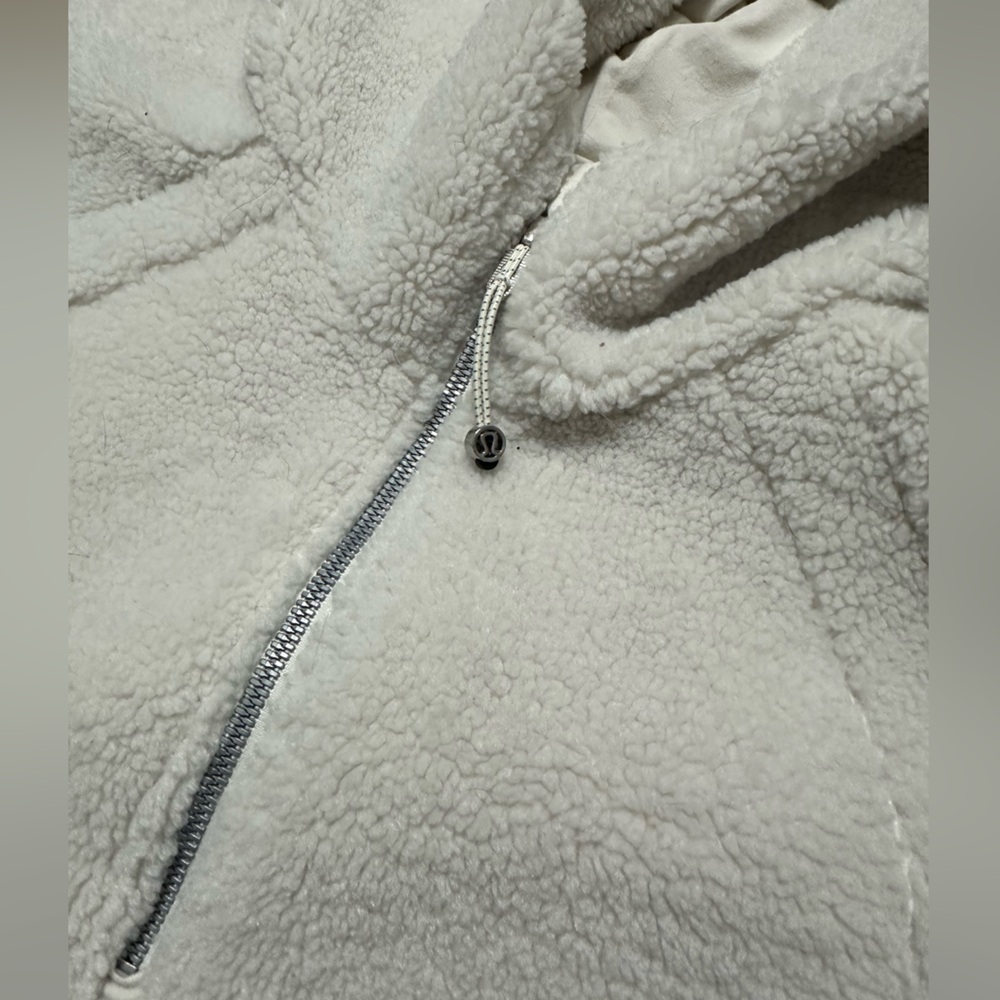 Lululemon Scuba Oversized Half-Zip Fleece Hoodie White Opal - Picture 10 of 10